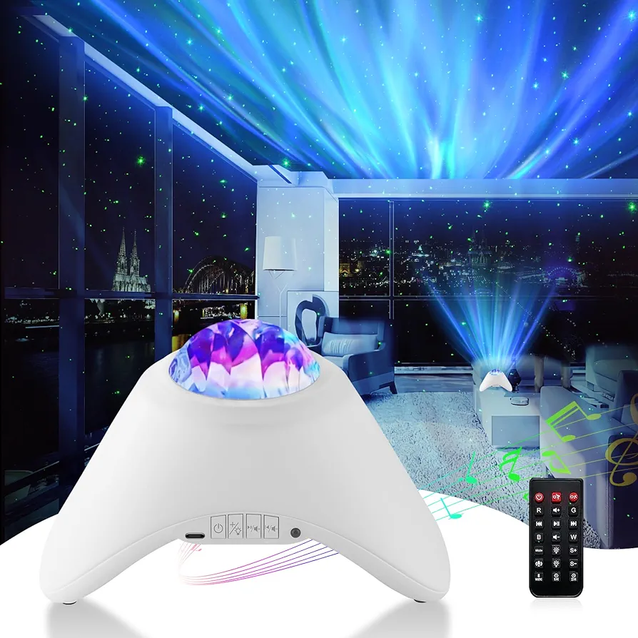 Star Projector Galaxy Lights for Bedroom,Bluetooth Speaker and White Noise Northern Lights Projector,Starry Night Light Projector for Kids Adult,Aurora Ceiling Galaxy Lamp for Room Decor/Party/Gift