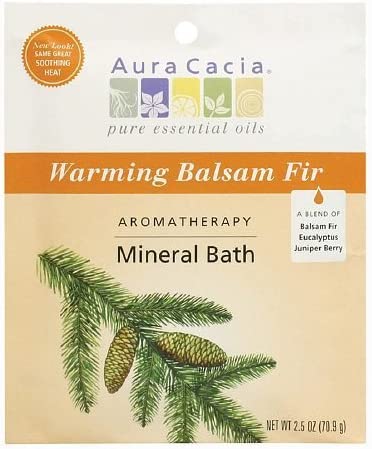 Aura Cacia Aromatherapy Mineral Bath, Warming Balsam Fir 2.5 oz (70.9 g)