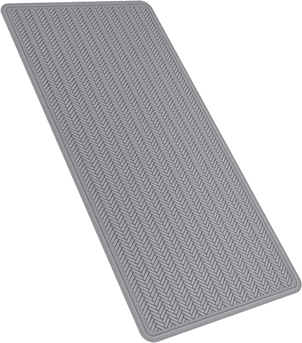 OTHWAY Non Slip Bathtub Mat,Extra Long 36x17 inches Rubber Bath Tub Shower Mat,Soft Bath Mat for Bathroom Tub with 332 Strong Suction Cups,XL Bathtub Mat Durable and Machine Washable(Grey)