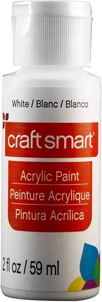 Craft Smart 2oz. White Satin Acrylic Paint Non-Toxic Paint for Drawing, Painting, Art & Crafts Supplies - Bulk 12 Pack