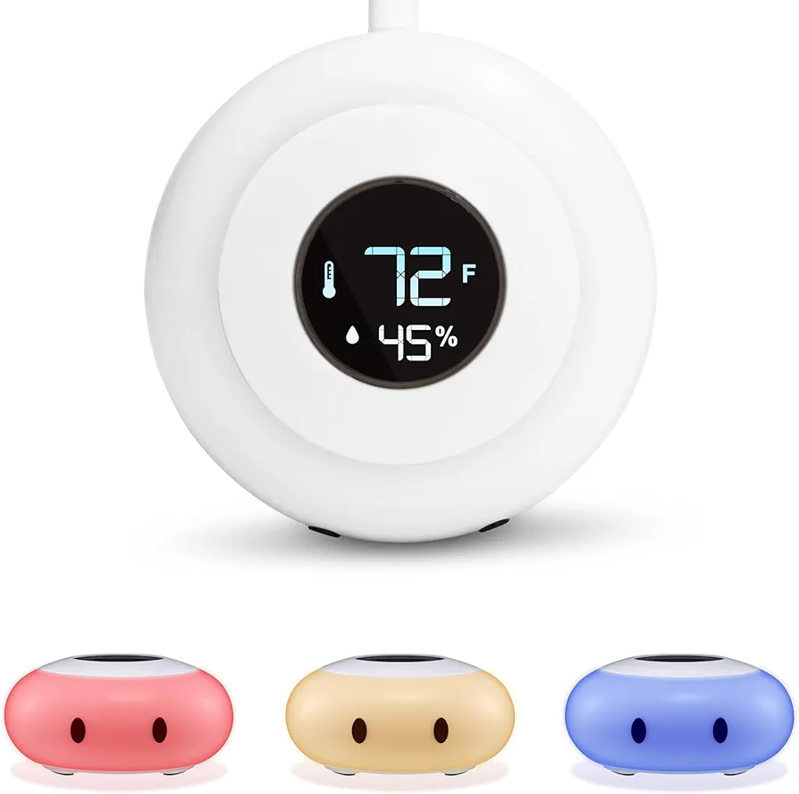 LittleHippo Kelvin Room Thermometer, Hygrometer and Color Changing Night Light - Indoor Temperature Monitor - Digital Thermostat and Humidity Gauge - Home Thermometer for Kids Bedroom or Nursery