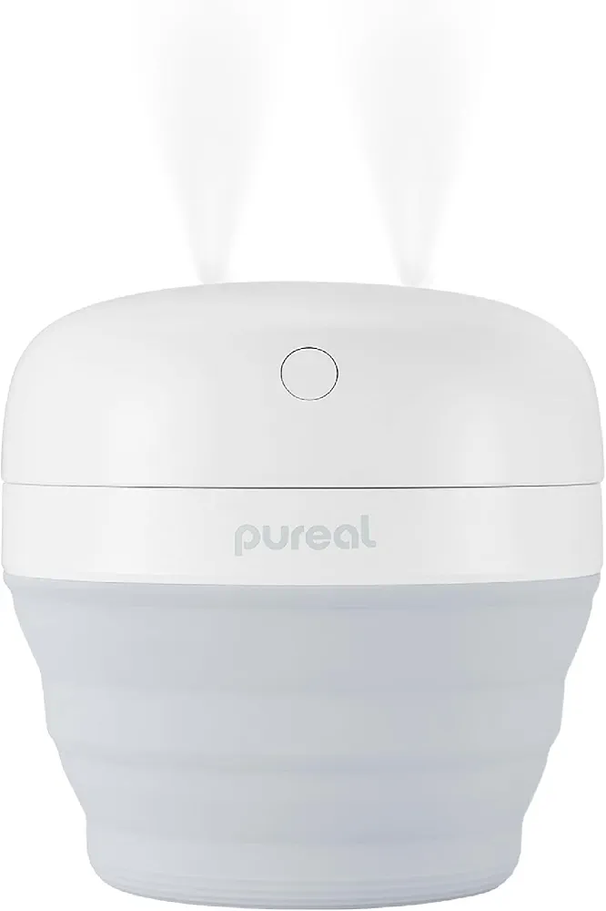 Pureal Foldable Mini Humidifier, 500ML Portable Small Cool Mist for up to 10 Hrs, for Baby Bedroom Travel Office Home, Auto Shut-Off, 3 Mist Modes, Super Quiet