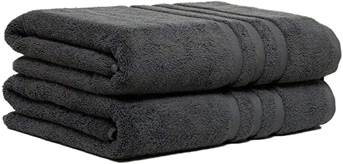 Quba Linen Bath Sheets Extra Large Pack of 2 - 35"x70" 100% Ring Spun Cotton Premium Soft Absorbent Large Bath Towels Quick Dry Luxurious Sheets Towel Set Hotel Quality (Grey, 35x70)