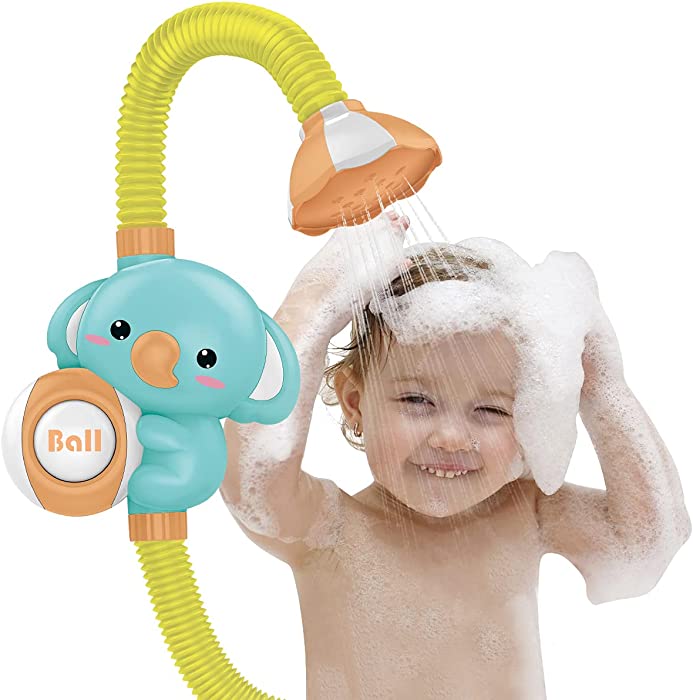 Baby Bath Toy Shower Head Bathtub Toy for Toddlers Electric Elephant Water Pump for Kids Infants Girls Boys 6 Months Up Gift