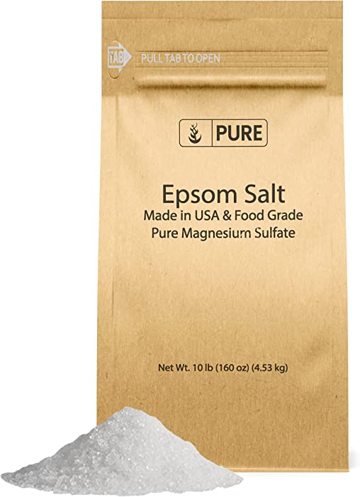 Pure Original Ingredients Epsom Salt (10 lb) Pure Magnesium Sulfate, Food Grade, Soaking Solution