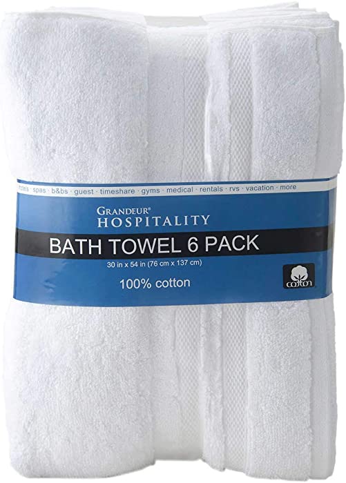 Omni Linens Grandeur Hospitality Bath Towel 6 Pack 34" x 54" 100% Cotton 6 Pack