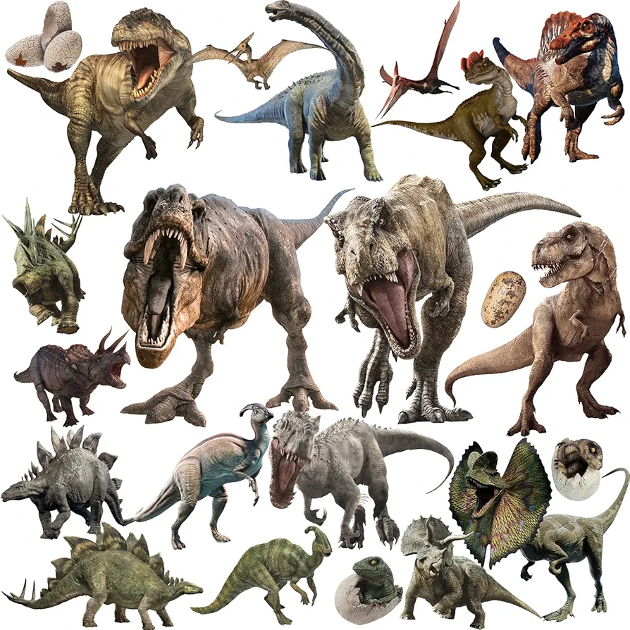 22 Pcs Dinosaur Wall Decals Peel and Stick Removable Dinosaur Wall Stickers Dinosaur Room Decor for Boys Kids Adult Bedroom Living Room Nursery Classroom Bathroom Home Decoration…