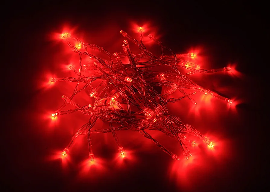 Battery Operated Red 40 LED Fairy Light String Wedding Party Xmas Christmas Decorations(Red)