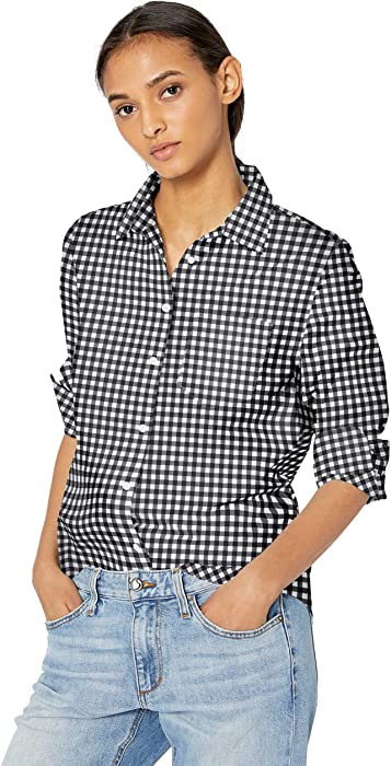 Amazon Essentials Women's Classic-Fit Long-Sleeve Button-Down Poplin Shirt