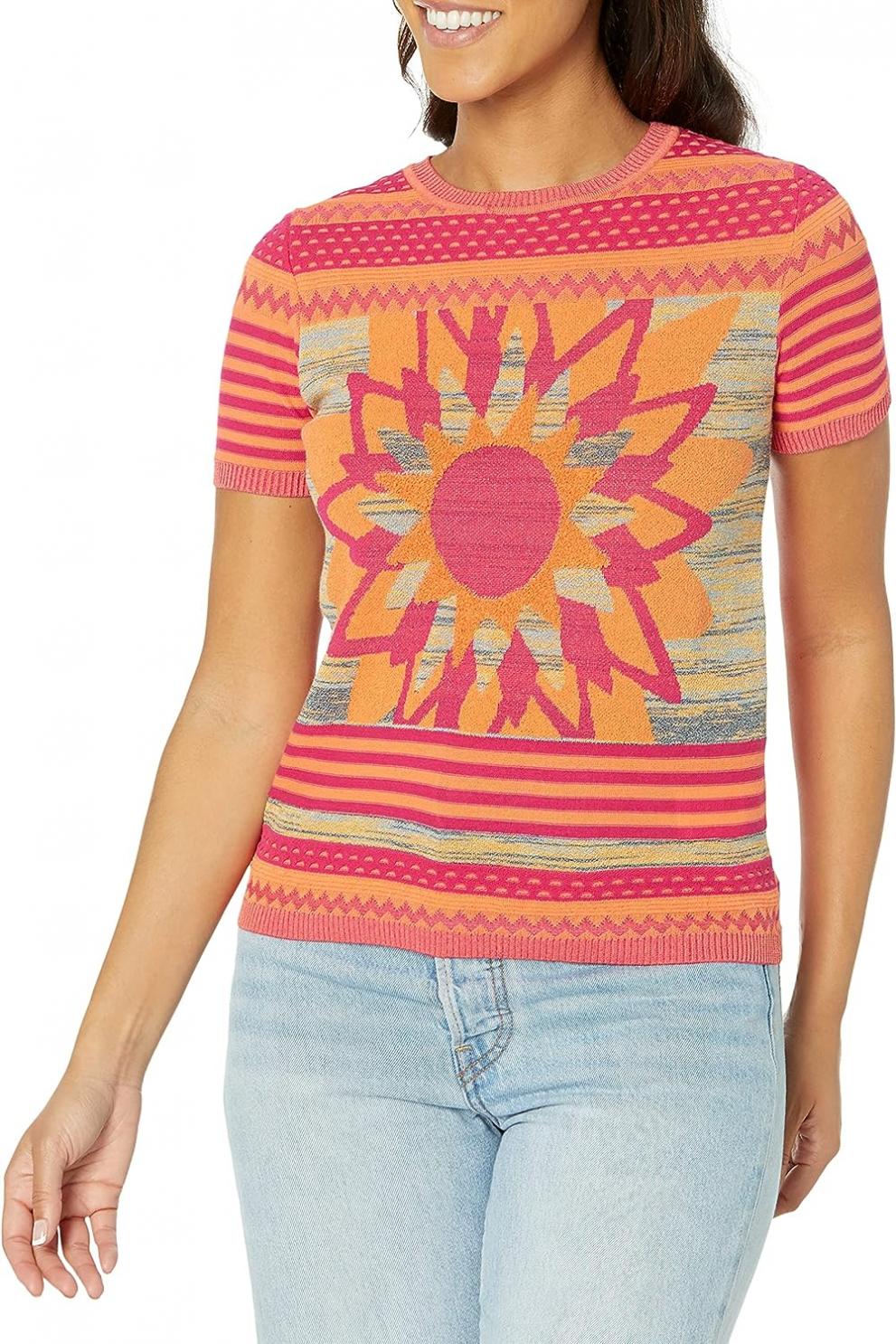 Desigual Women's Woman Knit T-Shirt Short Sleeve