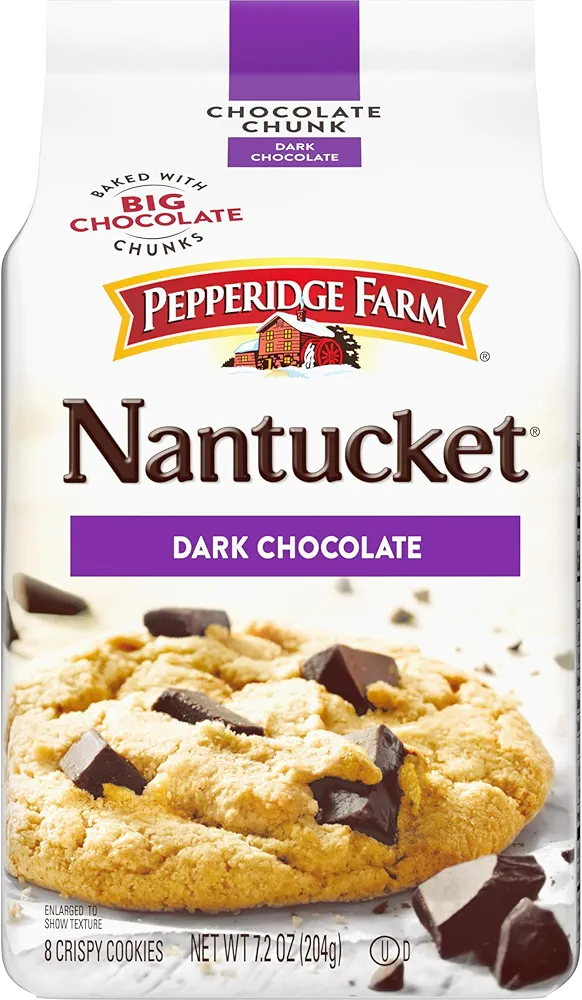 Pepperidge Farm Nantucket Crispy Dark Chocolate Chunk Cookies, 7.2 oz. Bag