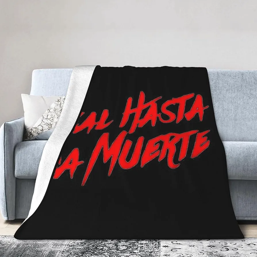 Anuel Rapper Aa Singer Real Hasta La Muerte Logo Blanket Flannel Soft Throw Blankets Sofa Bed Blanket for Living Room Four Seasons Air Conditioner 80"X60"