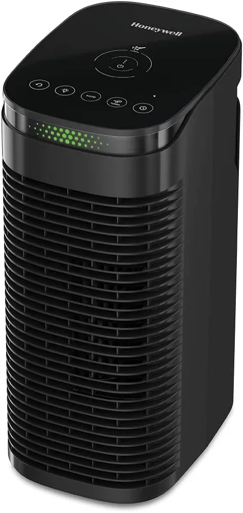 Honeywell InSight HEPA Air Purifier for Medium Rooms (100 sq ft). Allergen Reducer for Wildfire/Smoke, Pollen, Pet Dander & Dust. Air Quality Indicator and Auto Mode - Black, HPA080