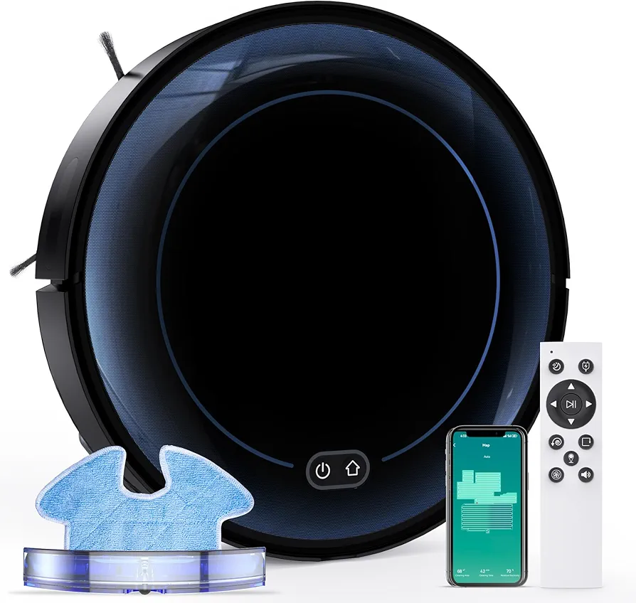 Robot Vacuum and Mop Combo- Robot Vacuum Cleaner with 2200PA Strong Suction,Self -Charging Robotic Vacuum with Smart Mapping, Multiple Cleaning Modes, APP/Remote/Alexa Voice Control