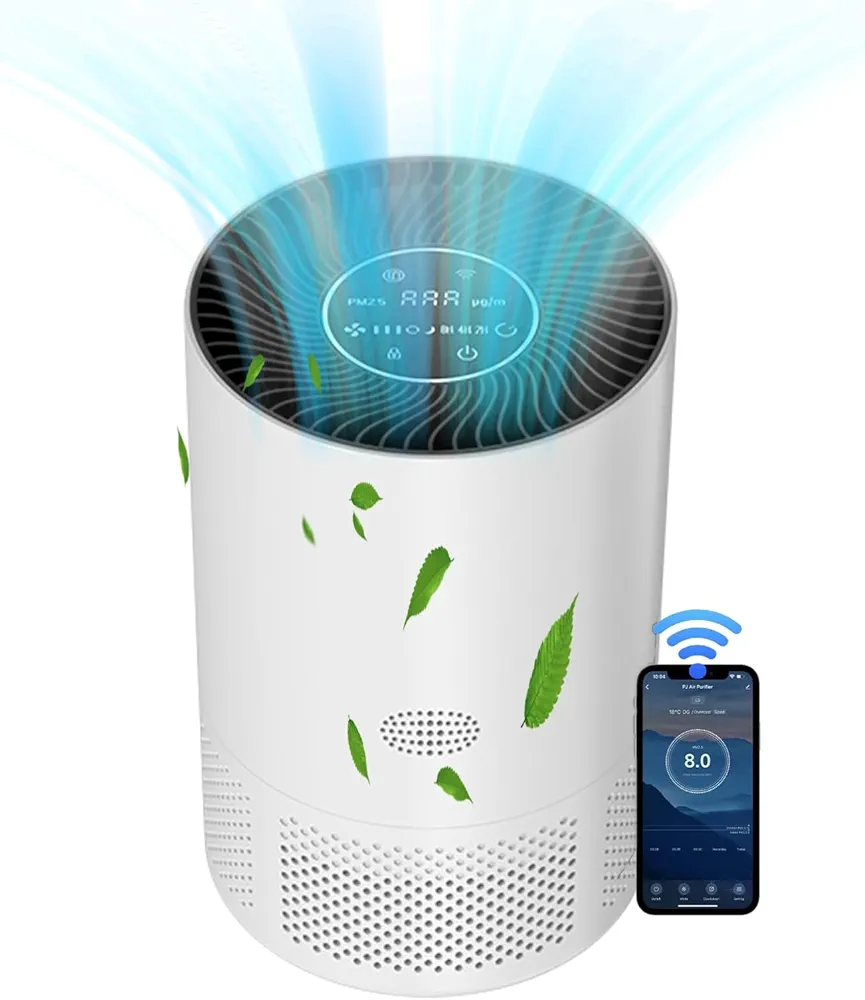 Smart Air Purifiers for Bedroom Homekit Alexa Cmpatible APP Google Home and SmartThings,H13 True HEPA Filter, 24dB Quiet Air Purifier for Pets/Smoke/Dust/Pollen for Home Large Room up to 1200 Ft²