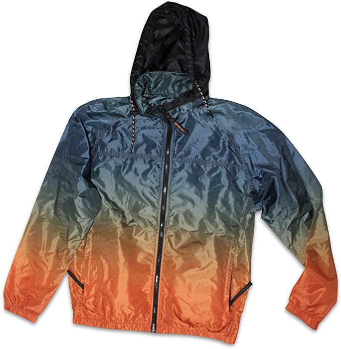 American Eagle AE Men's Full Zip Ombre Dip Dye Performance Windbreaker Jacket AEO Mens Coat S M L