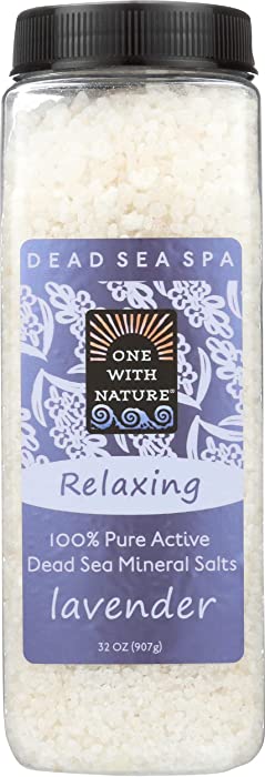 One With Nature, Bath Salts Dead Sea Lavender Tangerine, 32 Ounce