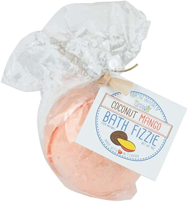 Florida Salt Scrubs Bath Bomb Fizzie, 4 Ounce, Coconut Mango