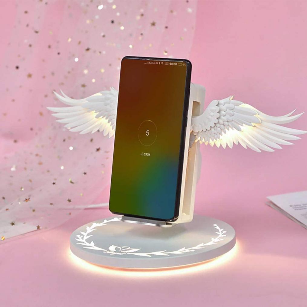 Wireless Charger, Angel Wings Charger, Wireless Charger for iPhone Xs Max/XR/XS/X/8/8 Plus Samsung S10/S10+/S9/S9+/S8/S8+/S7/S7 Edge/S6 Edge Google Pixel 3 XL AirPods2