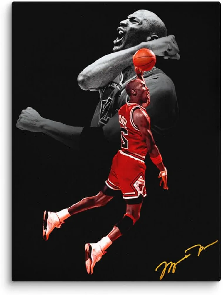 Michael Jordan Poster NBA Posters Basketball Posters For Boys Bedroom Basketball Poster NBA Wall Art Basketball Canvas Wall Art Home Decor Canvas Prints 16x24 Frame 40x60cm Frame