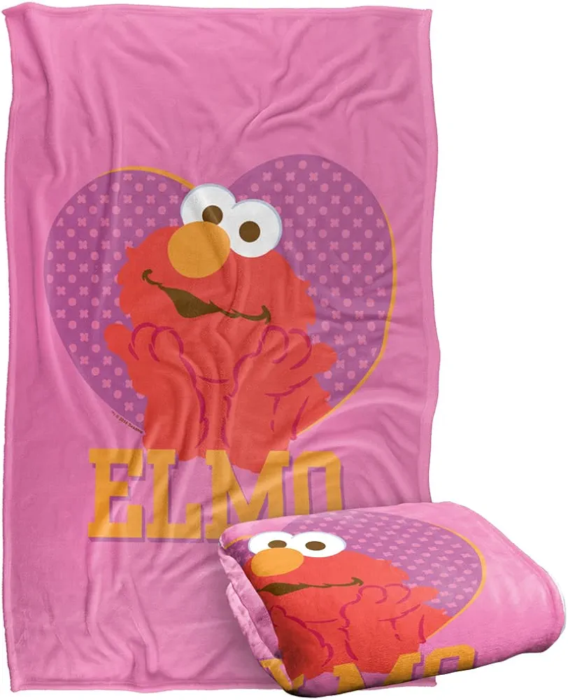 Sesame Street Patterned Elmo Heart Officially Licensed Silky Touch Super Soft Throw Blanket 36" x 58"