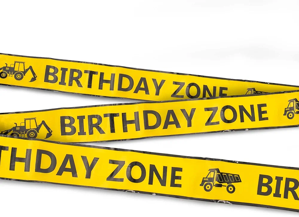 Birthday Zone Party Decoration - Construction Birthday Party Supplies - Construction Party Favors - for Kids Construction Theme Birthday Party - Kids Room Decorations - 95' Roll