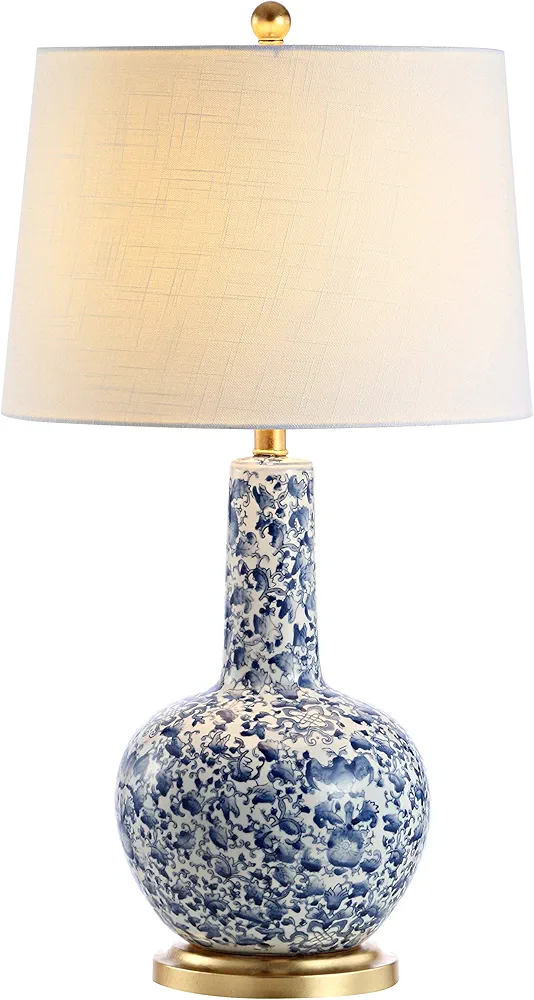 JONATHAN Y JYL5051A Chinois 30" Ceramic/Iron Classic Cottage LED Table Lamp Classic,Cottage,Glam,Traditional for Bedroom, Living Room, Office, College Dorm, Coffee Table, Bookcase, Blue/White