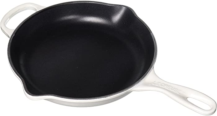 Le Creuset Enameled Cast Iron Signature Iron Handle Skillet, 9" (1-3/8 qt.), White