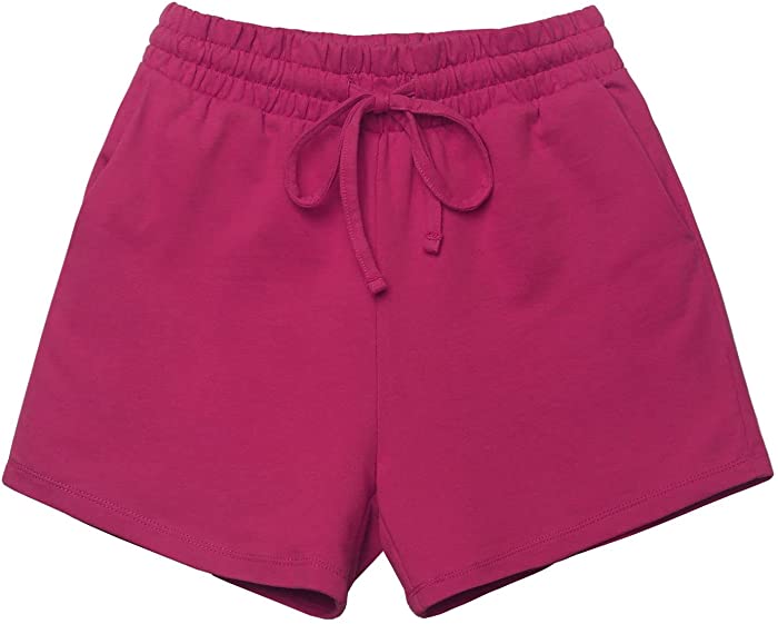 DAY VILLAGE Women's French Terry Drawstring Elastic High Waist Shorts