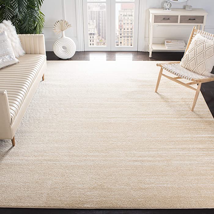 SAFAVIEH Adirondack Collection 8' x 10' Champagne / Cream ADR113W Modern Ombre Non-Shedding Living Room Bedroom Dining Home Office Area Rug