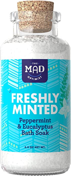 The Mad Optimist Freshly Minted - Peppermint & Eucalyptus Bath Soak, 6.8 Ounce Bottle