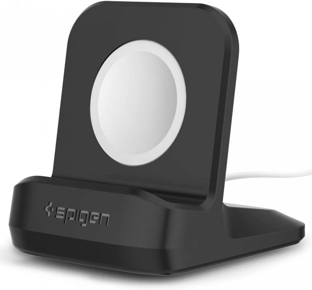 Spigen S350 Stand Designed for Apple Watch Charger Stand Apple Watch Ultra, Series 8/SE2/7/6/SE/5/4/3/2/1 (49mm,45mm,44mm,42mm,41mm,40mm,38mm) Durable TPU with Non-Slip Stable Base - Black