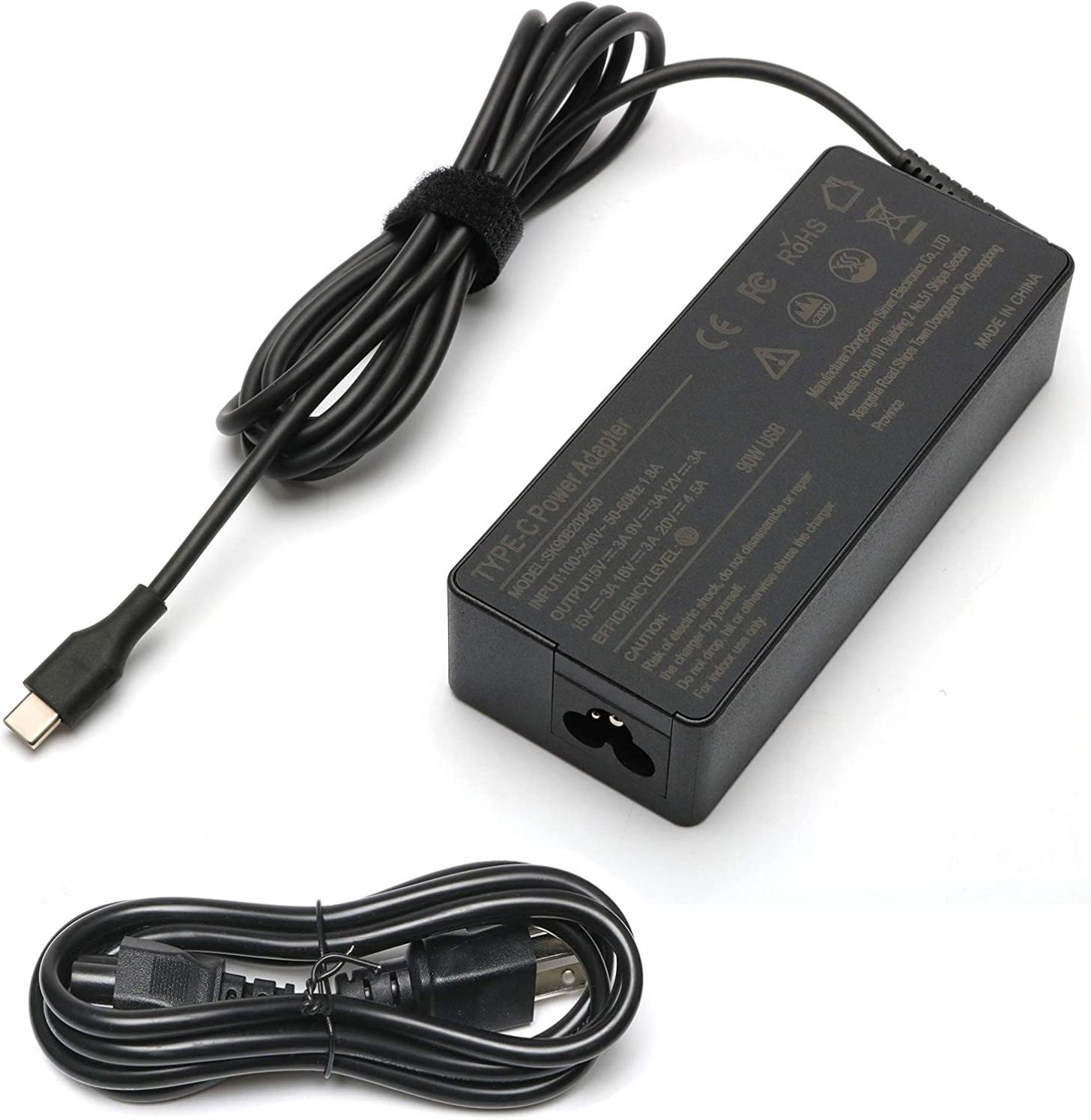 90W USB C Type-C Charger for Lenovo Thinkpad Carbon x1 5th 6th Gen, GX20M33579 4X20M26268 IdeaPad 13" 720 P580 P500 Y400 Y500 Yoga 370 910 920 X280 X390 X395 Laptop Power AC Adapter