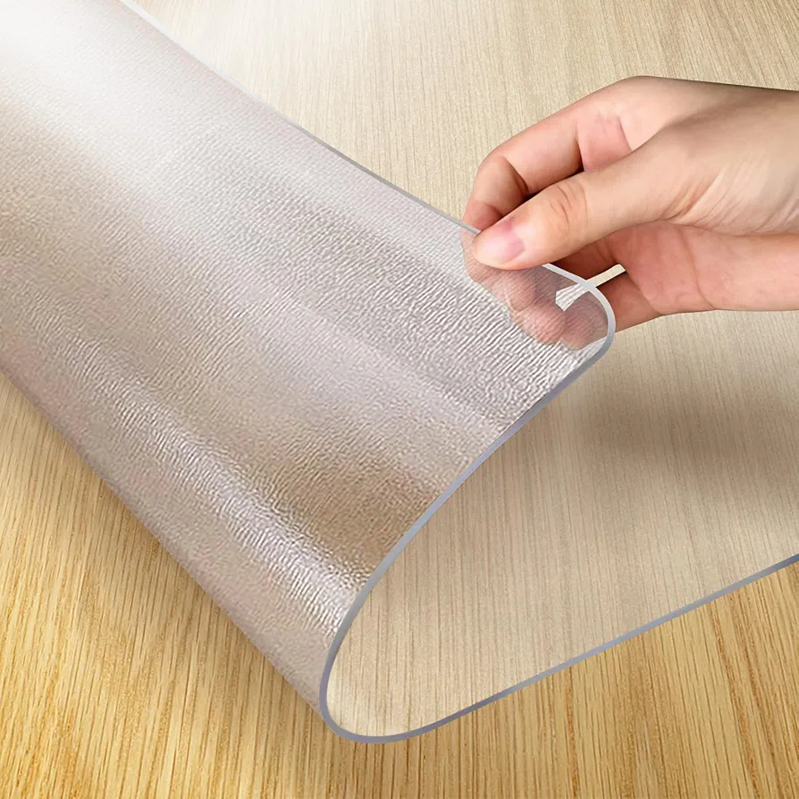 42x 72 Inch Clear Table Cover Protector,1.5 mm Thick Single-Sided Frosted Clear Desk Pad Mat, Rectangle Waterproof Table Top Protector, Scratch Proof and Easy Cleaning for Dining Room Table