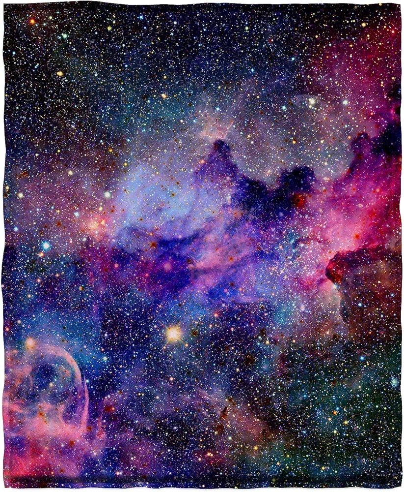 KYKU Soft Galaxy Blanket Full Size Fleece Purple Nebula Throw Blanket Universe Small Outer Space Adult and Child Comfy Home for Living Room Sofa Nap Cozy Pretty Abstract Art Printed Design Gifts