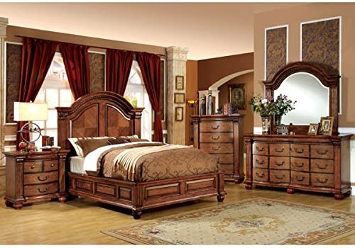 247SHOPATHOME Bedroom set, King, Oak