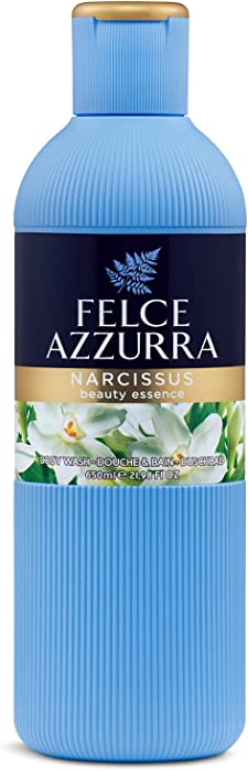 Paglieri: "Narciso" Bath & Shower with Narcissus Scent, "Felce Azzurra" Line - 21.98 Fluid Ounces (650ml) [ Italian Import ]