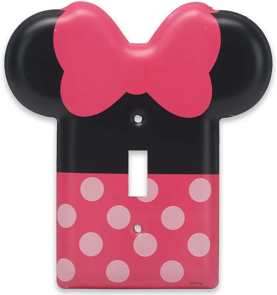 Open Road Brands Disney Minnie Mouse Metal Light Switch Plate - Minnie Mouse Switch Plate Decoration for Kids' Bedroom, Play Room or Movie Room