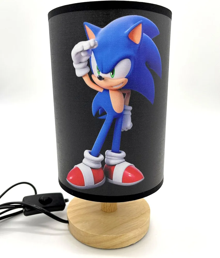 Super Sonic Table Lamp Bedside Light Night Light Wood Base Room Decoration or Great for Gifts