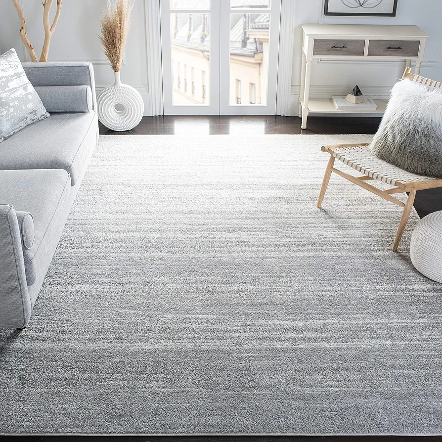 SAFAVIEH Adirondack Collection Area Rug - 6' x 9', Light Grey & Grey, Modern Ombre Design, Non-Shedding & Easy Care, Ideal for High Traffic Areas in Living Room, Bedroom (ADR113C)