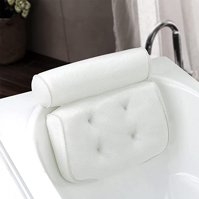 JaidWefj Luxury Spa Bath Pillow,Comfortable Bathtub Pillows,Home Spa Pillow with Strong Non-Slip Suction Cups,Helps Support Head, Back, Shoulder and Neck,for Most Hot Tub