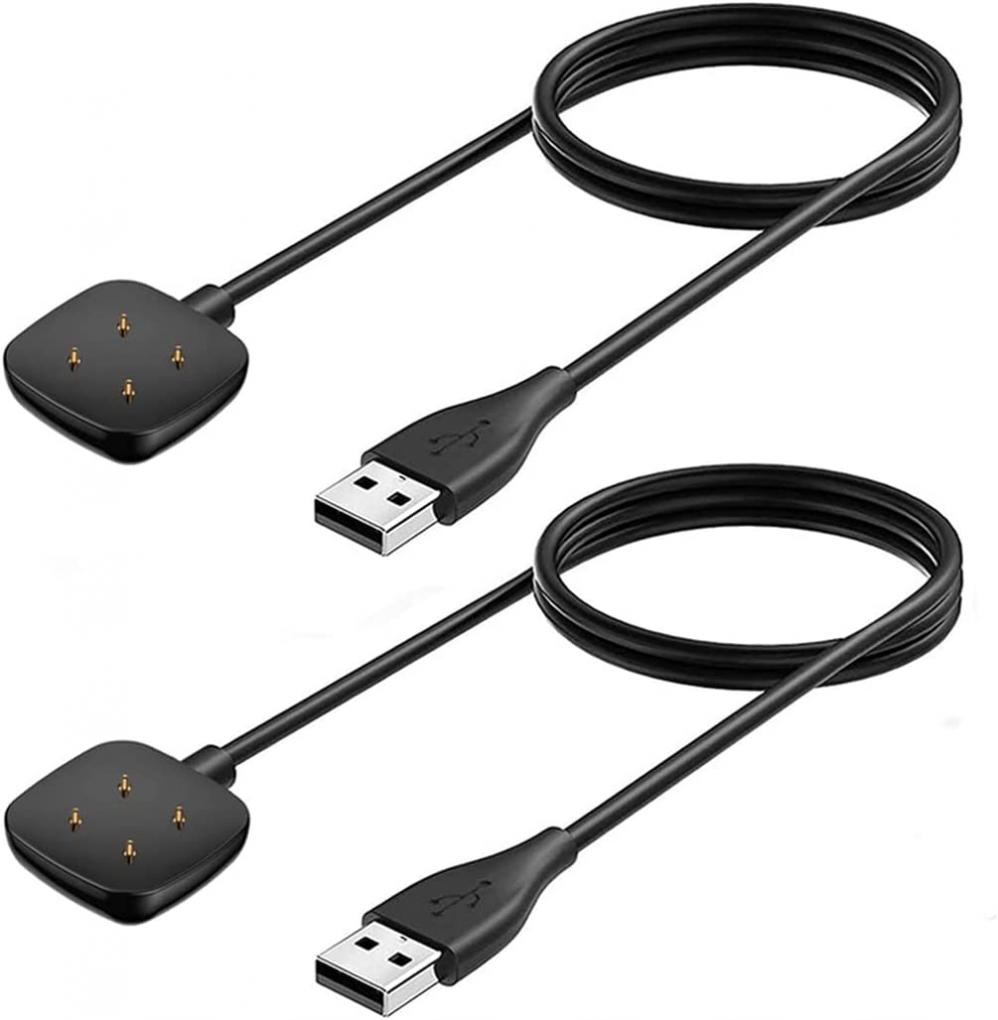 [2-Pack, 3.3ft] Charger Cable Compatible with Fitbit Sense/Fitbit Versa 3, Replacement USB Charging Cradle Dock Stand Cable for Smart Watch Sense/Versa 3