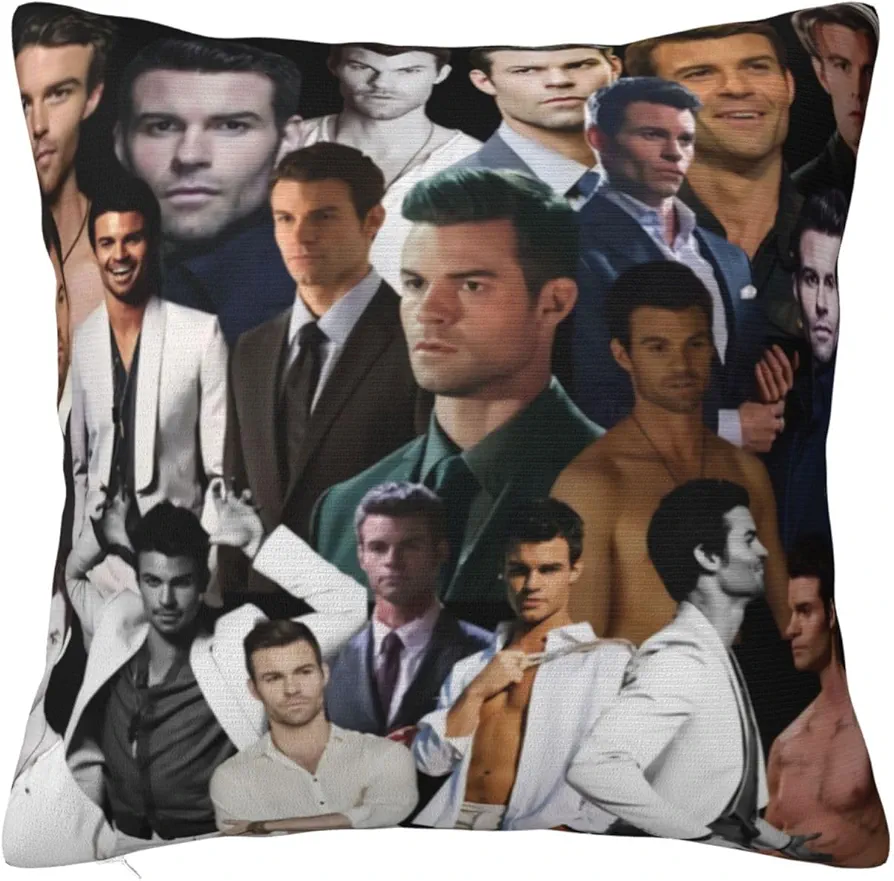 Daniel Gillies Square Pillow Covers Soft Modern Decorative Pillowcase, Home Decor for Bed Sofa Living Room Car Indoor and Outdoor 24"x24"