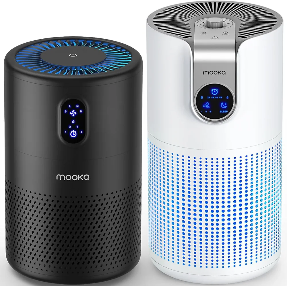 MOOKA Black B-D02L and M03 Air Purifier for home large room Combo