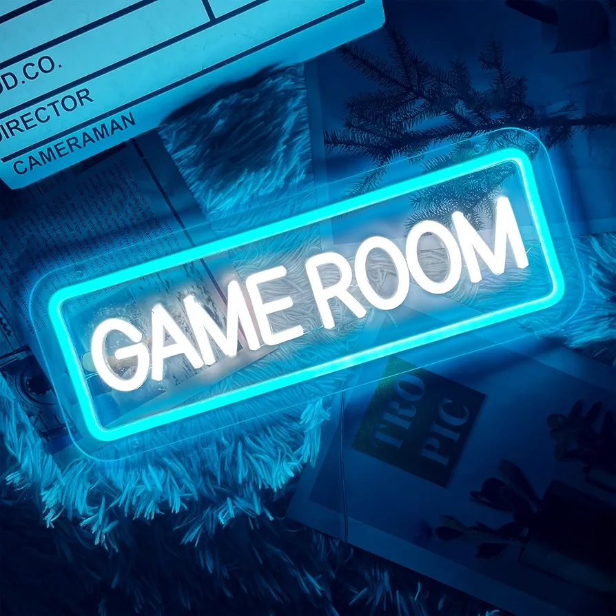 Game Room Neon Sign for Game Wall Decor Led Neon Light with USB Powered Teen Boy Children Bedroom Bar Party Gaming Room Accessories and Decor Neon Signs Custom, 15.7 x 5.9 Inch