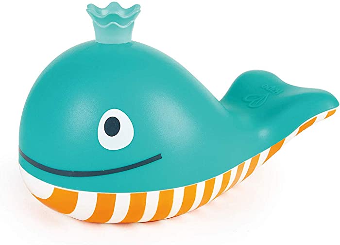 Hape Bubble Blowing Whale | Baby Squirt Toy for Bath Time Play, Blue, L: 5.7, W: 3.5, H: 3.5 inch