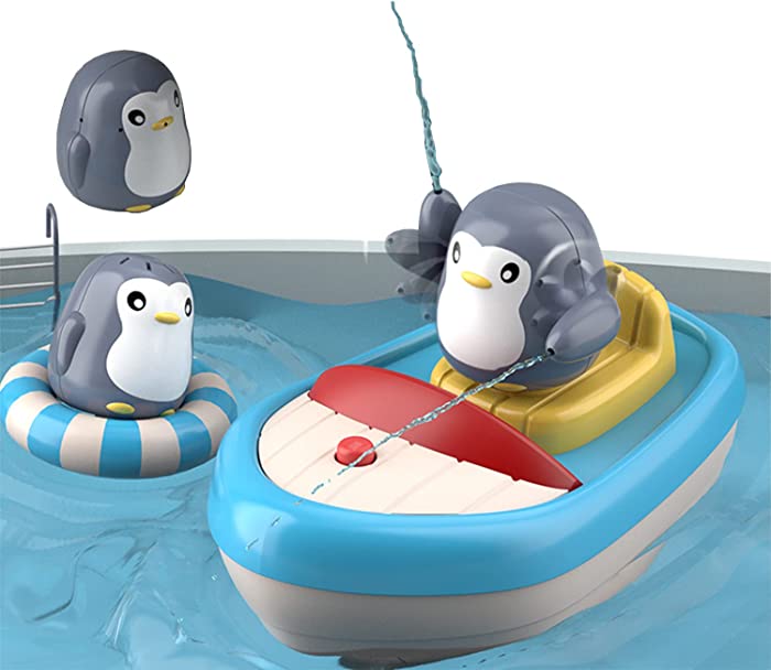 Baby Bath Toys, Automatic Spray Water Bathtub Toys with 3 Penguin Sprinklers, Bath Toys for Toddlers Babies Infant Kids