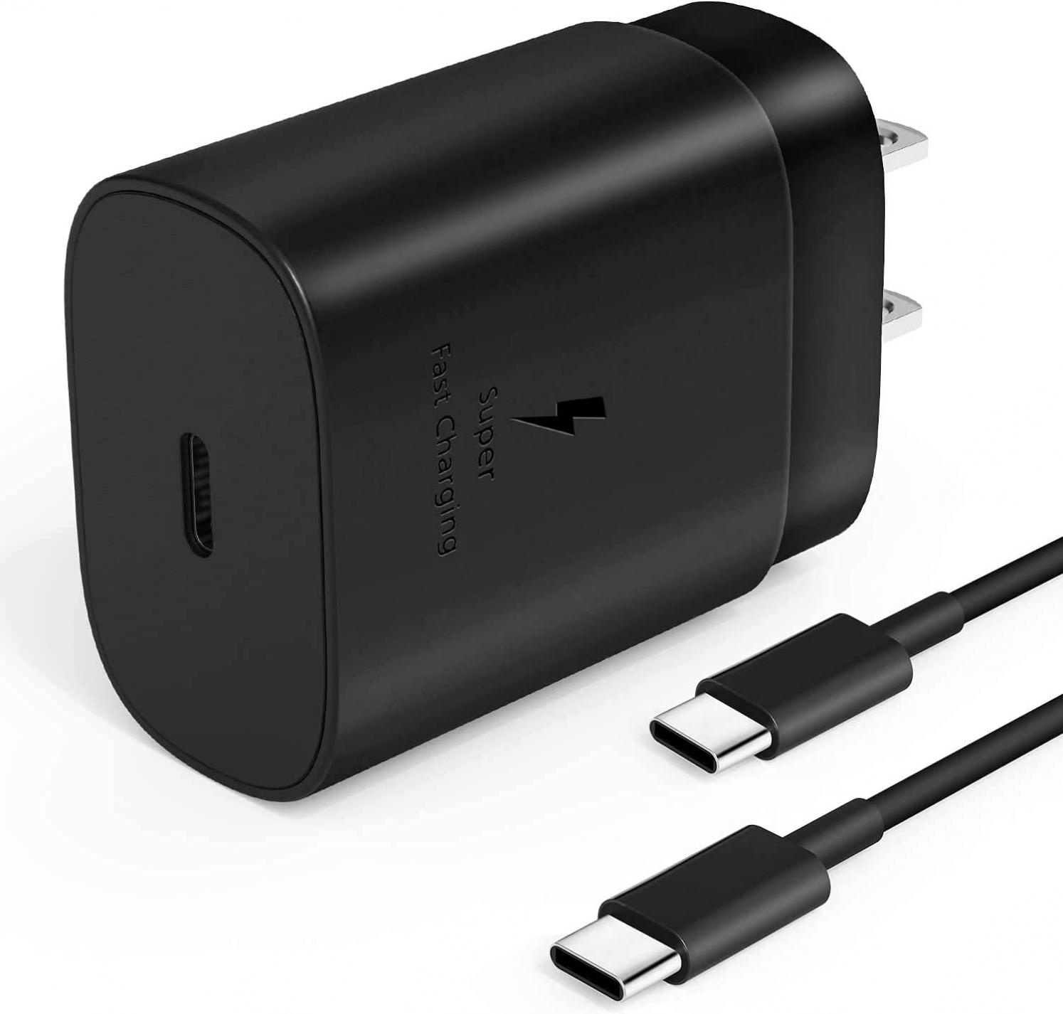 Fast Adaptive Wall Adapter 25W Charger for LG V60 ThinQ 5G UW with 4FT (1.2M) UrbanX USB C PD Charging and Data Transfer Cable - Black (US Version with Warranty)