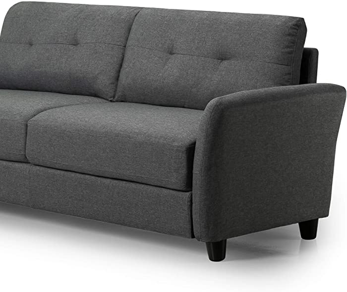 ZINUS Ricardo Sofa Couch / Tufted Cushions / Easy, Tool-Free Assembly, Dark Grey