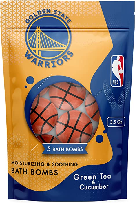 Bathletix Golden State Warriors 5 Count Bath Bombs | Made in The USA & Officially Licensed by The NBA | Relax Like A Baller